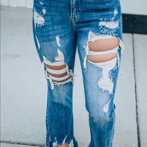Nwt risen flare crop distressed jeans 9/29
